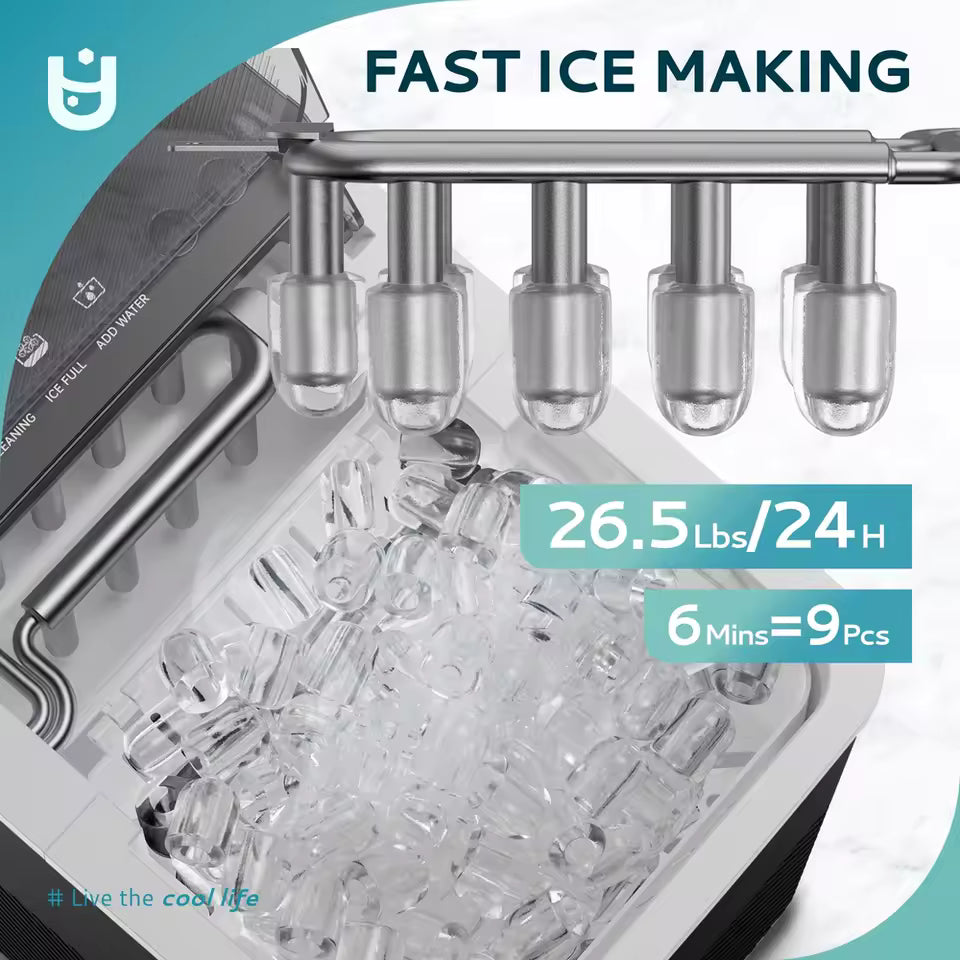 Ezice QuickFreeze™ – 26.5LB Bullet Ice Machine