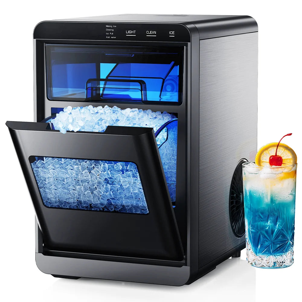 EZICE ChillPro™ Nugget Ice Maker – 43lbs/Day with Scoop & Basket