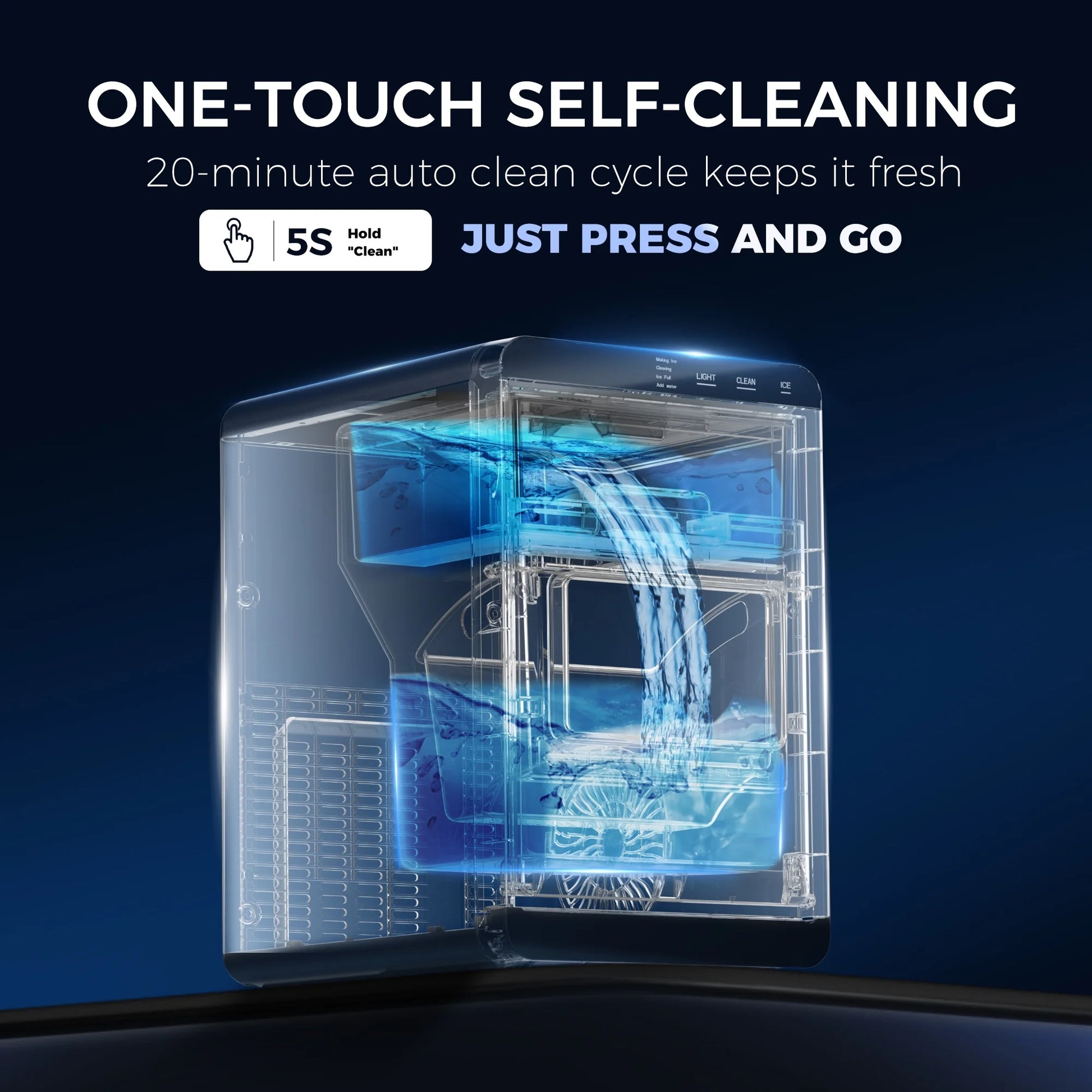 EZICE ChillPro™ Nugget Ice Maker – 43lbs/Day with Scoop & Basket